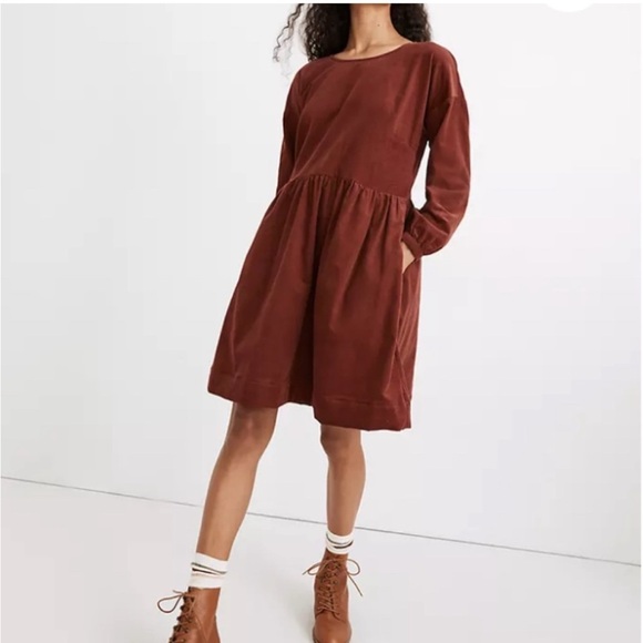 Madewell Corduroy Puff-Sleeve Mini Dress size small - Picture 1 of 4